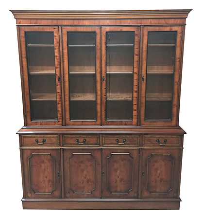 Reproduction Library Bookcase Mahogany Yew